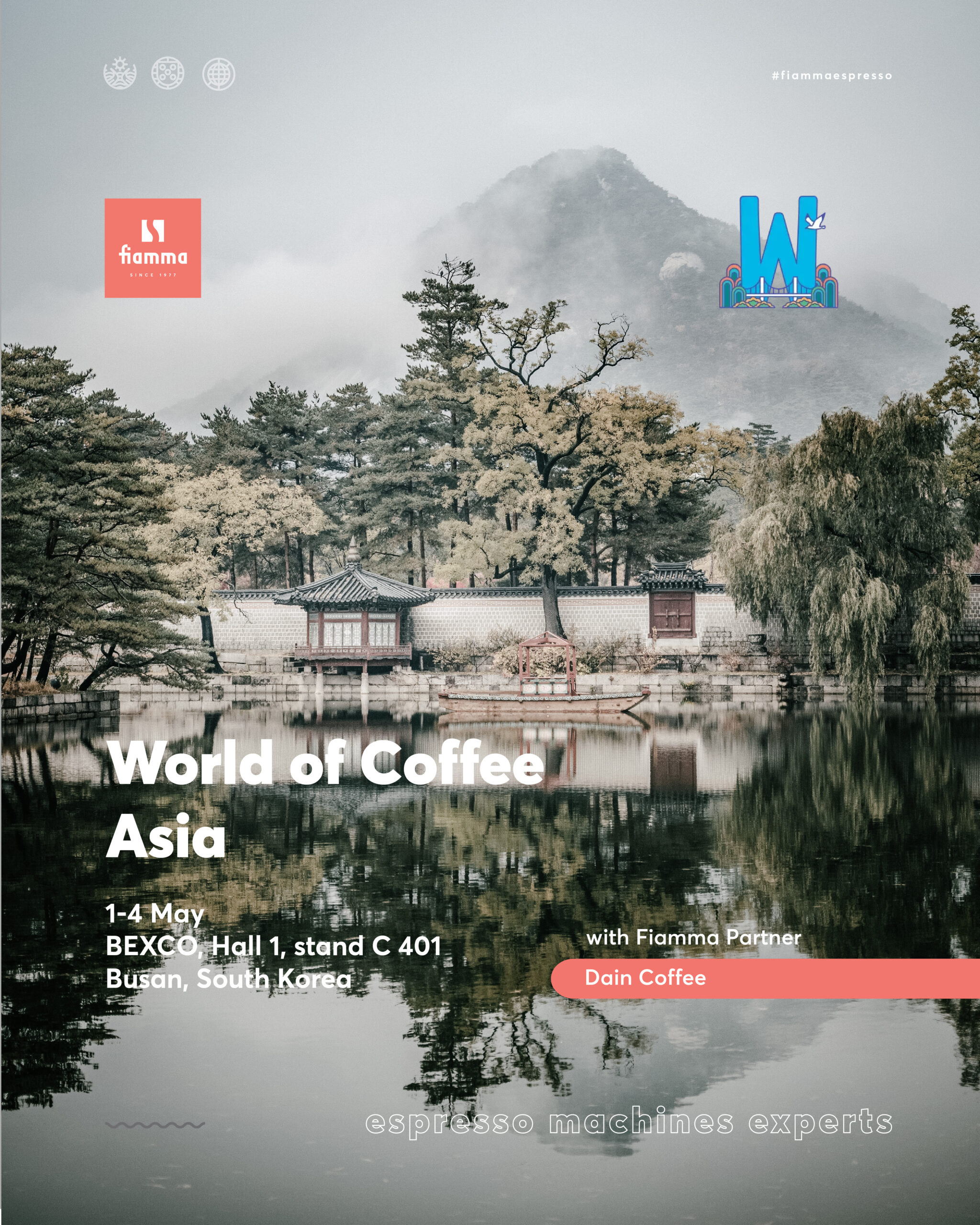 Fiamma Espresso na World of Coffee Asia em Busan, Coreia do Sul